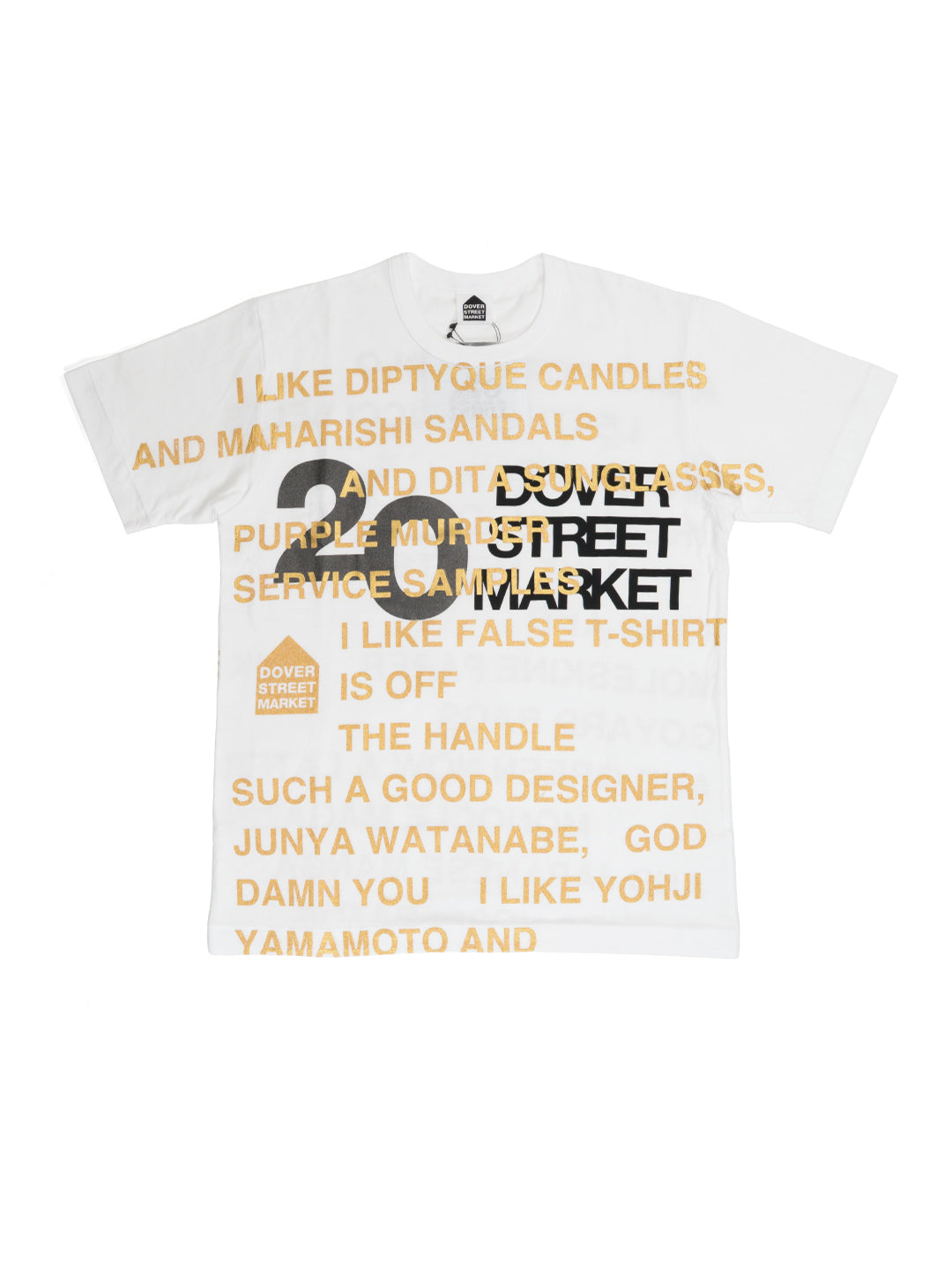 Denim Tears / DSM 20th Anniversary Customised T-Shirt White/Gold