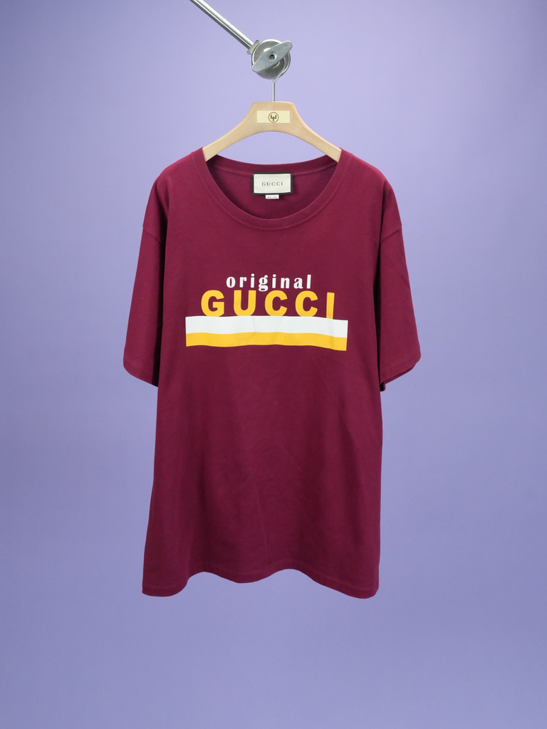 Gucci Original Print T-Shirt 	Burgundy