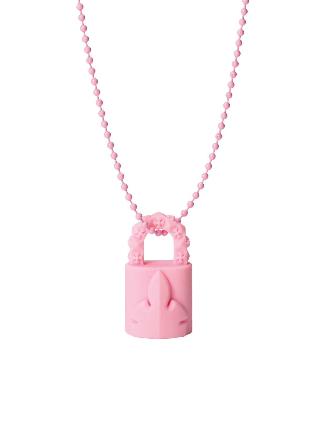 Chrome Hearts Padlock Necklace In Silicone Pink