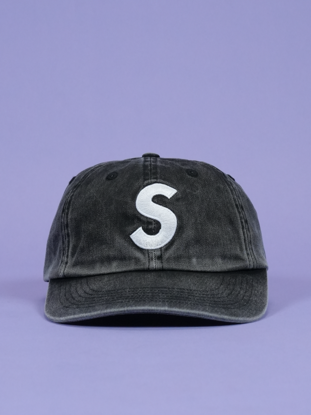 Supreme Pigment Print S Logo 6-Panel (FW22) Black