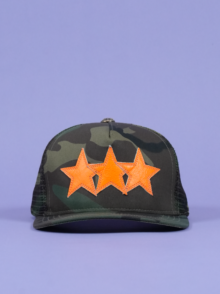 Chrome Hearts Leather Star Trucker Hat Camo