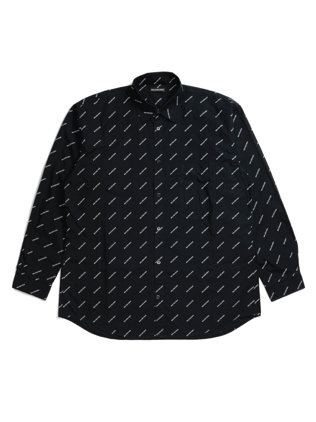 Balenciaga All Over Logo Shirt Black