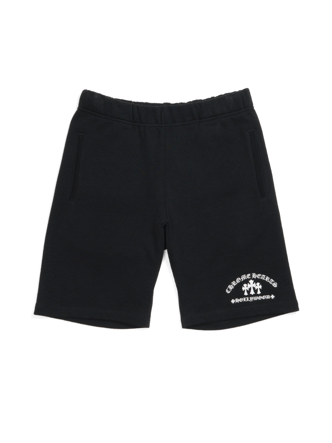 Chrome Hearts Cemetery Cross Embroidered Sweat Shorts Black