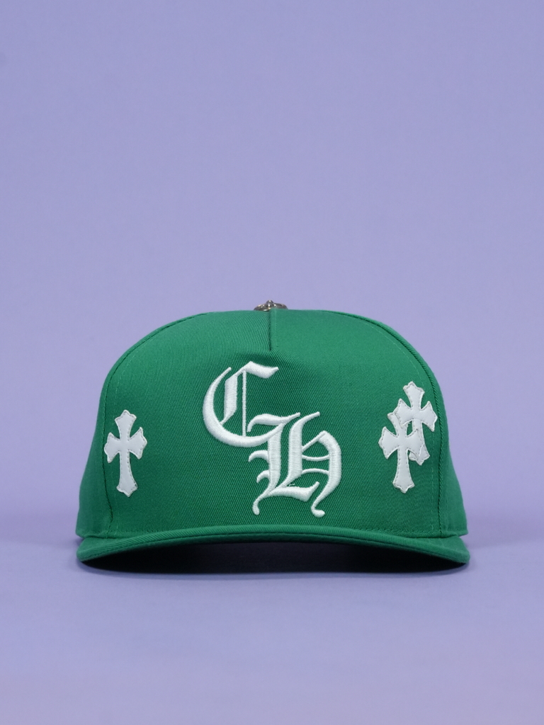 Chrome Hearts Cross Patch Baseball Hat Green