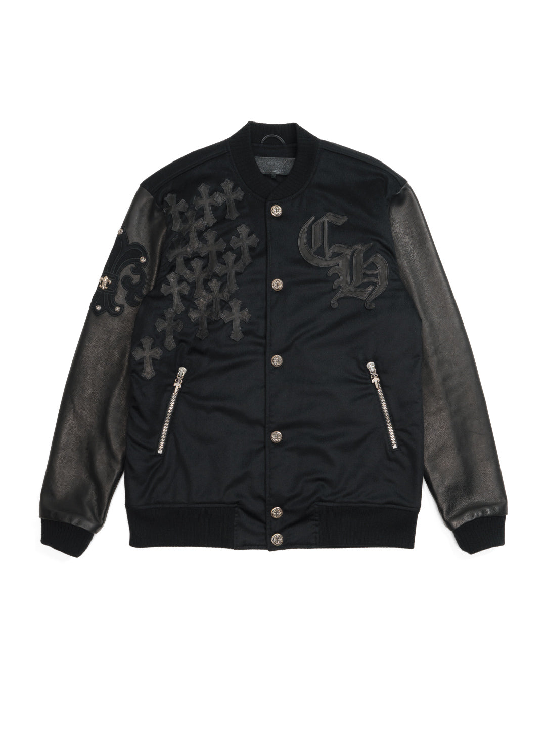 Chrome Hearts Multi Patch Letterman Jacket Black