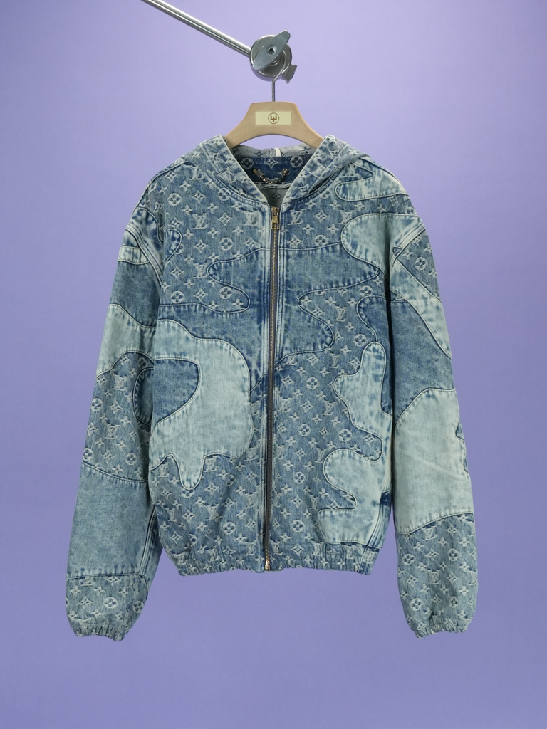 Louis Vuitton / Nigo Monogram Patchwork Denim Hoodie Indigo