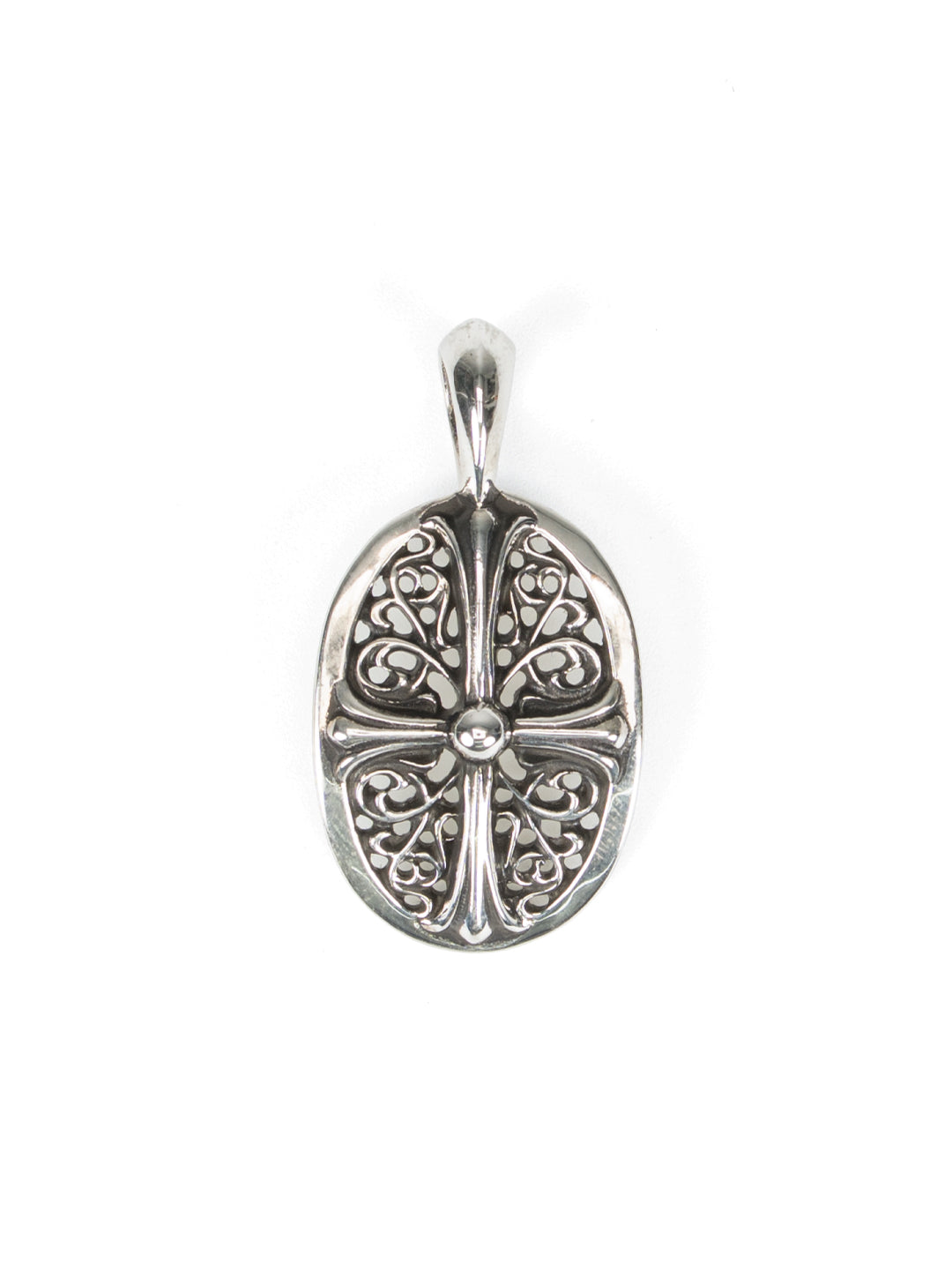 Oval Cross Pendant Silver