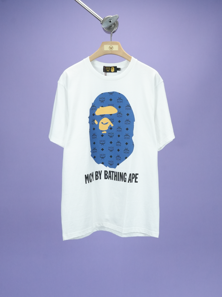 Bape / MCM By Bathing Tee White/Navy