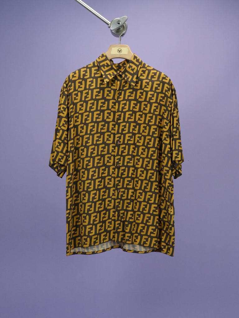 Fendi Zucca FF Logo Printed Shirt Brown