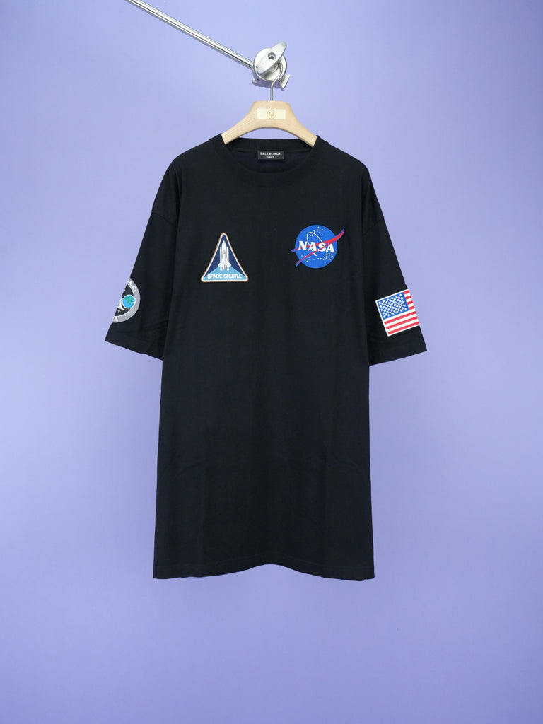 Balenciaga Nasa Space Multi Patch T-Shirt Black