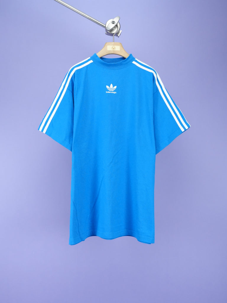 Balenciaga / Adidas Logo Print T-Shirt Blue