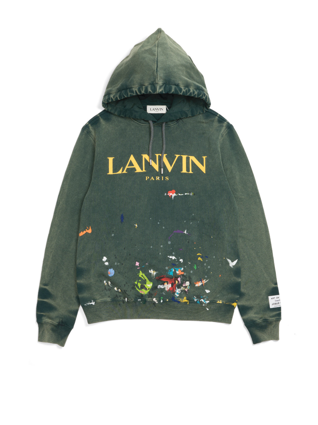 Gallery Dept. / Lanvin Logo Hoodie Paint Marks Green