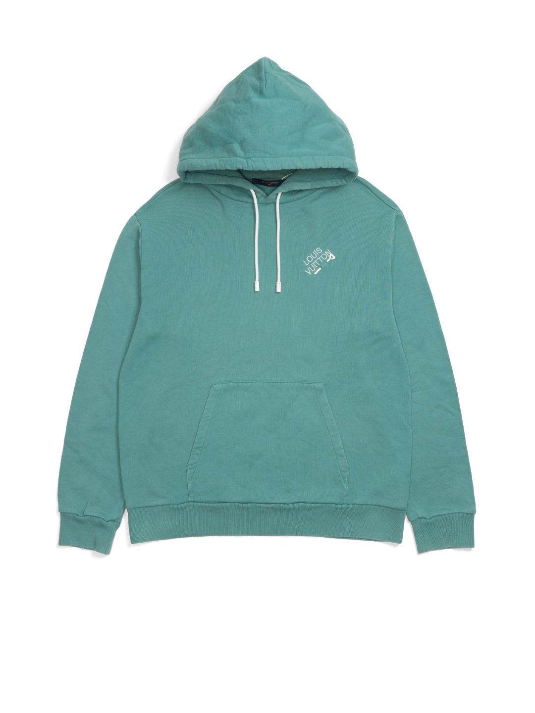 Louis Vuitton	Embroidered Signature Hoodie Ocean