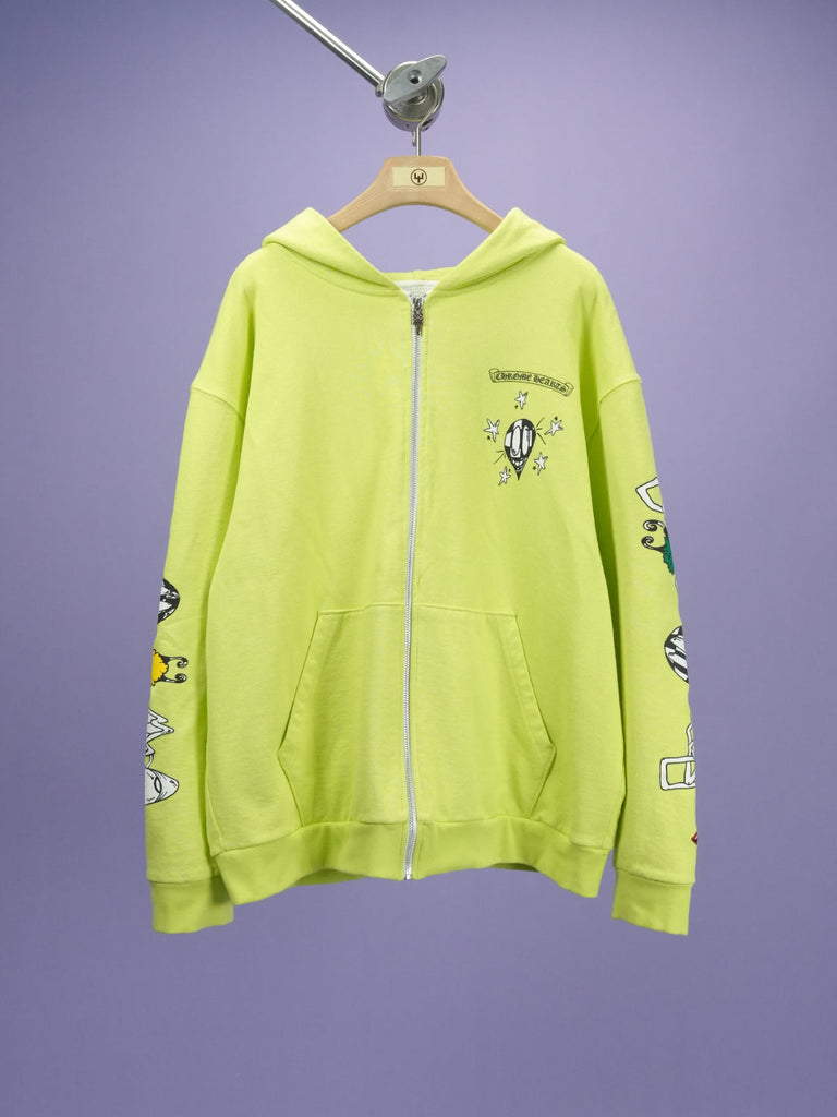 Chrome Hearts Matty Boy Link Zip Up Lime Green