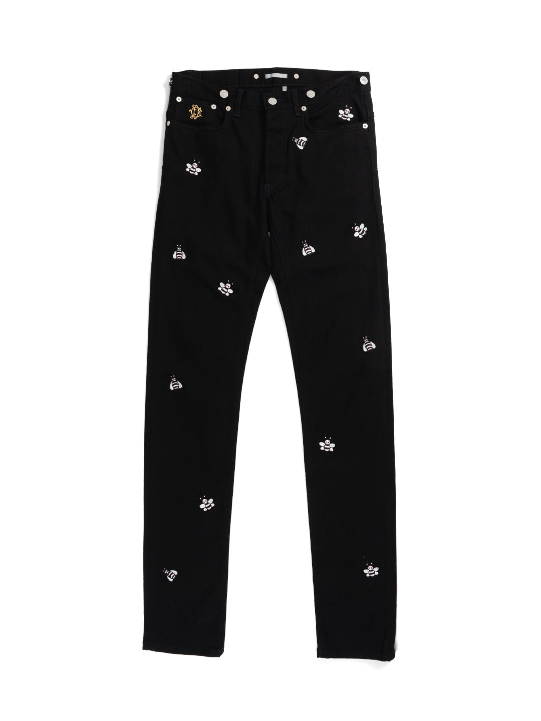 Bee Embroidery Jeans Black