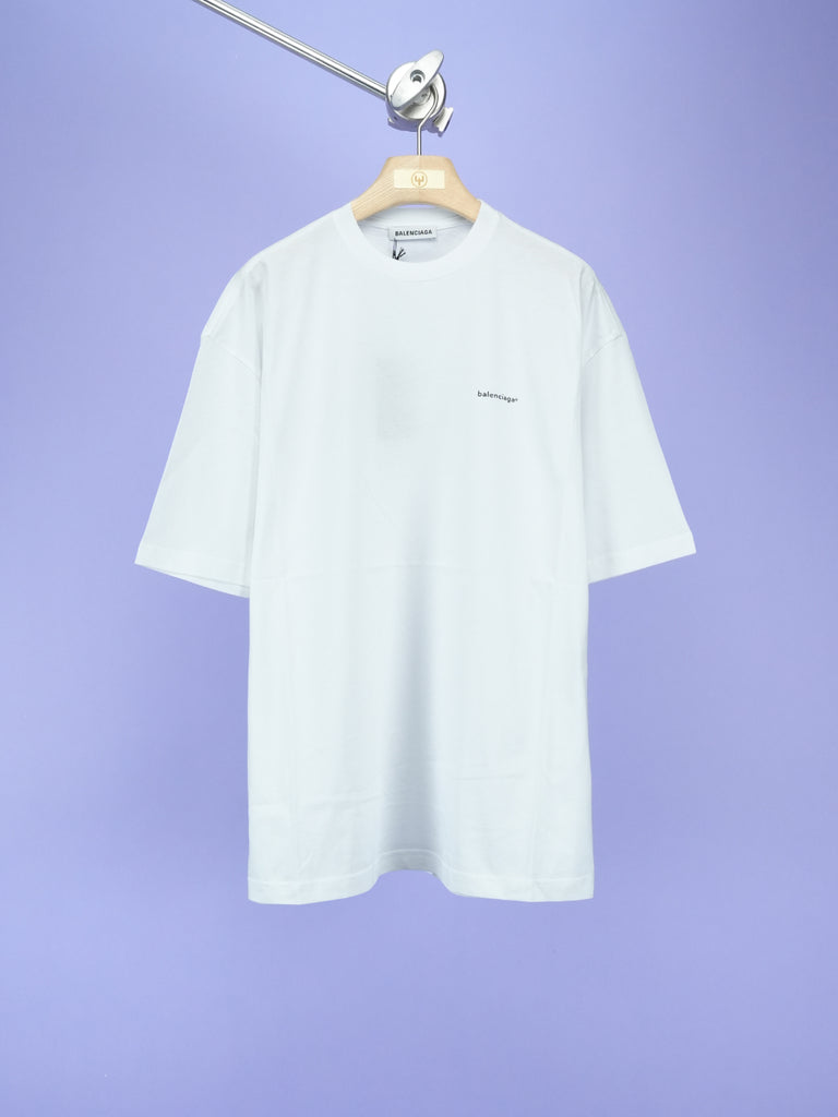 Balenciaga Small Logo Print T-Shirt White