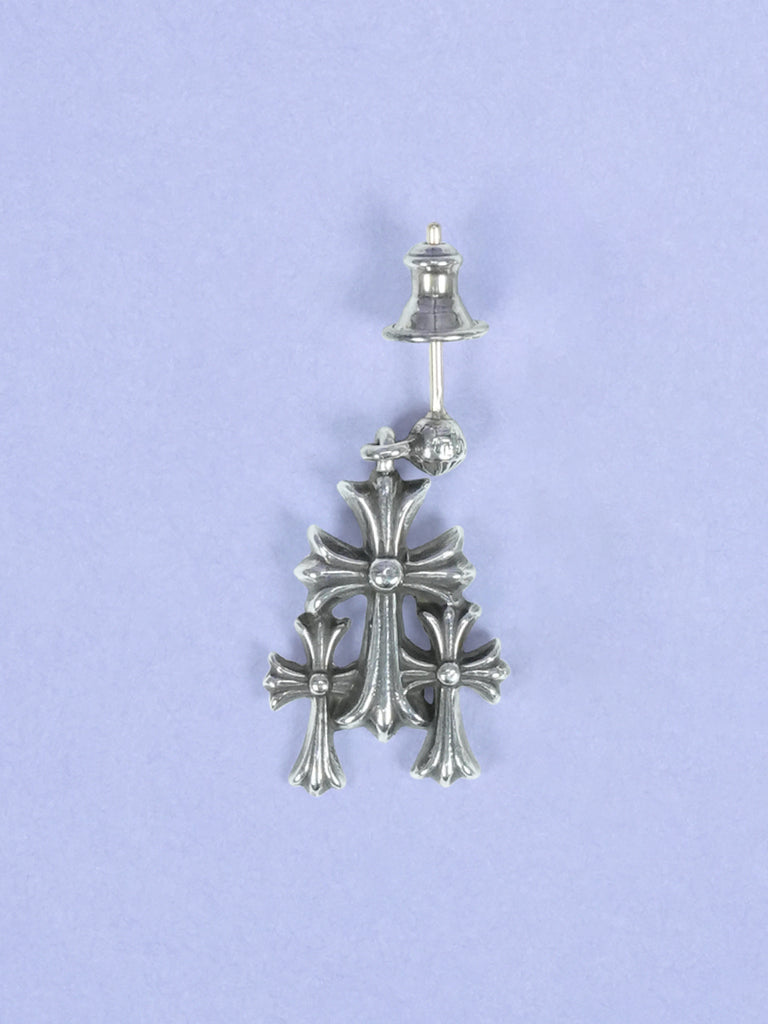 Chrome Hearts Triple Cross Earring Silver