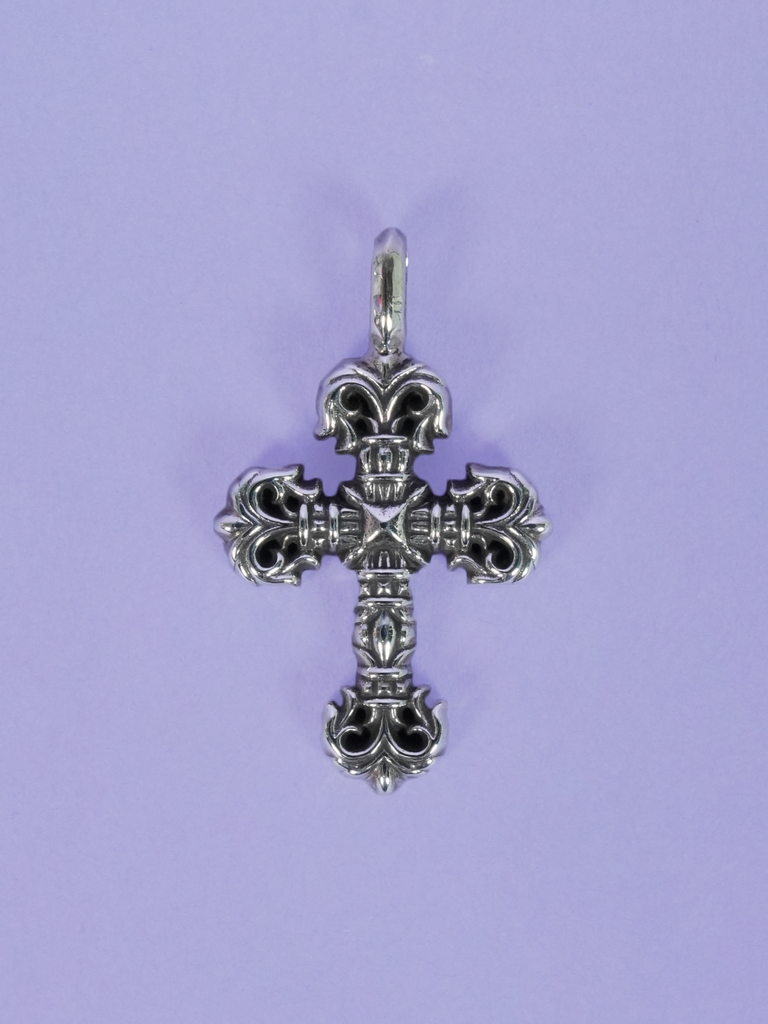 Chrome Hearts Tiny Filigree Cross Pendant Silver