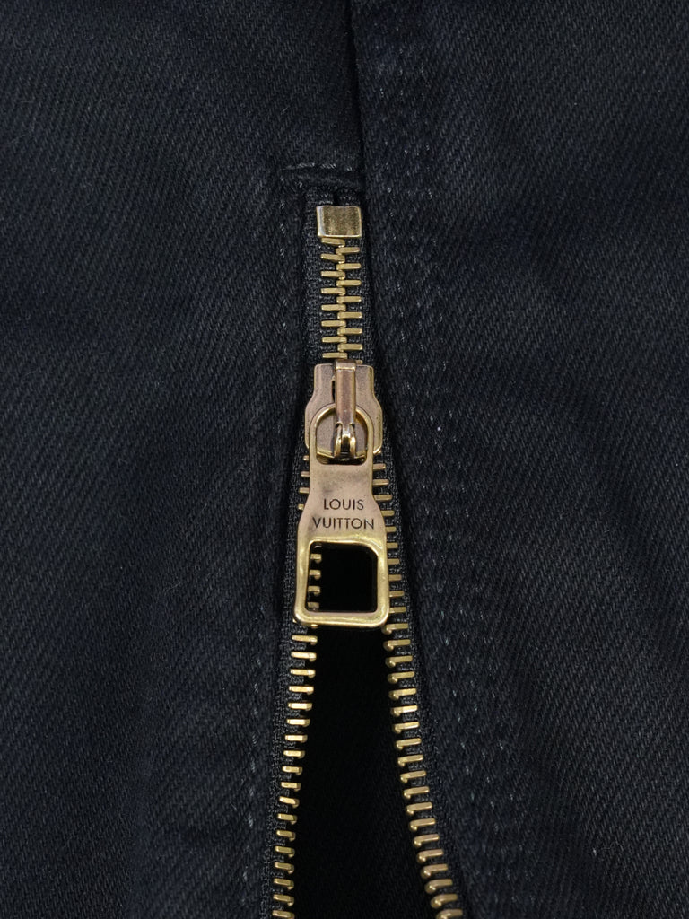 Louis Vuitton Monogram Detail Carpenter Denim Pants Black