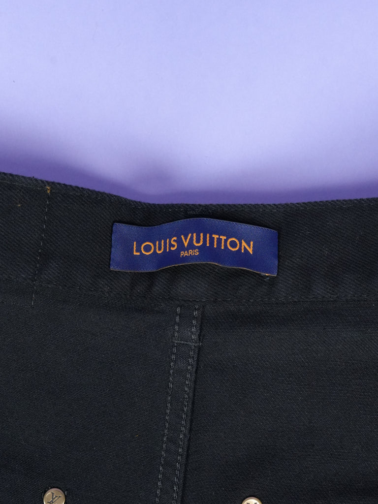 Louis Vuitton Monogram Detail Carpenter Denim Pants Black