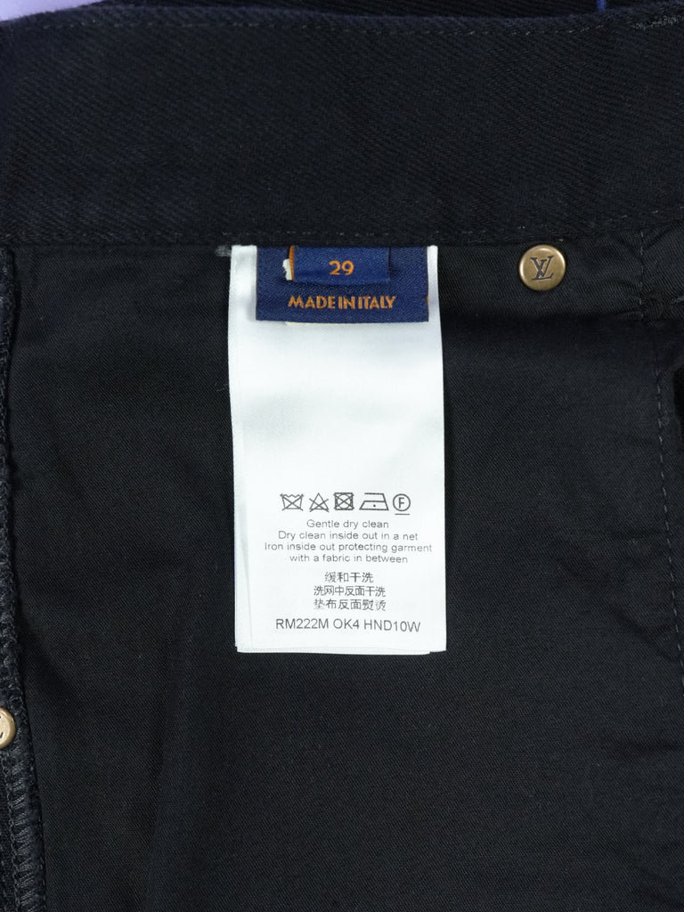 Louis Vuitton Monogram Detail Carpenter Denim Pants Black