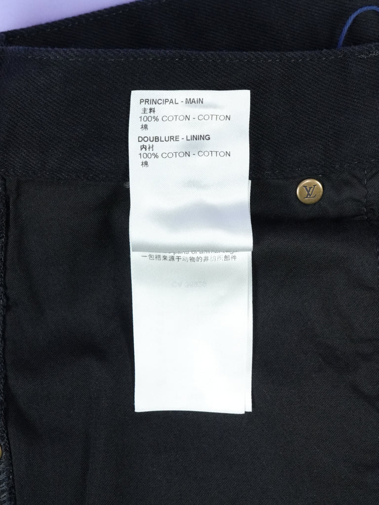 Louis Vuitton Monogram Detail Carpenter Denim Pants Black