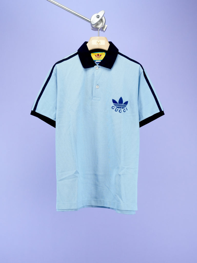 Gucci / Adidas Piquet Polo Shirt Blue