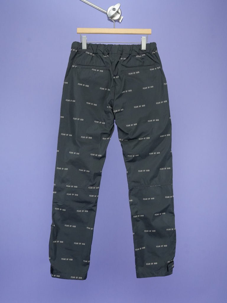 Fear of God All Over Print Baggy Nylon Pants Black