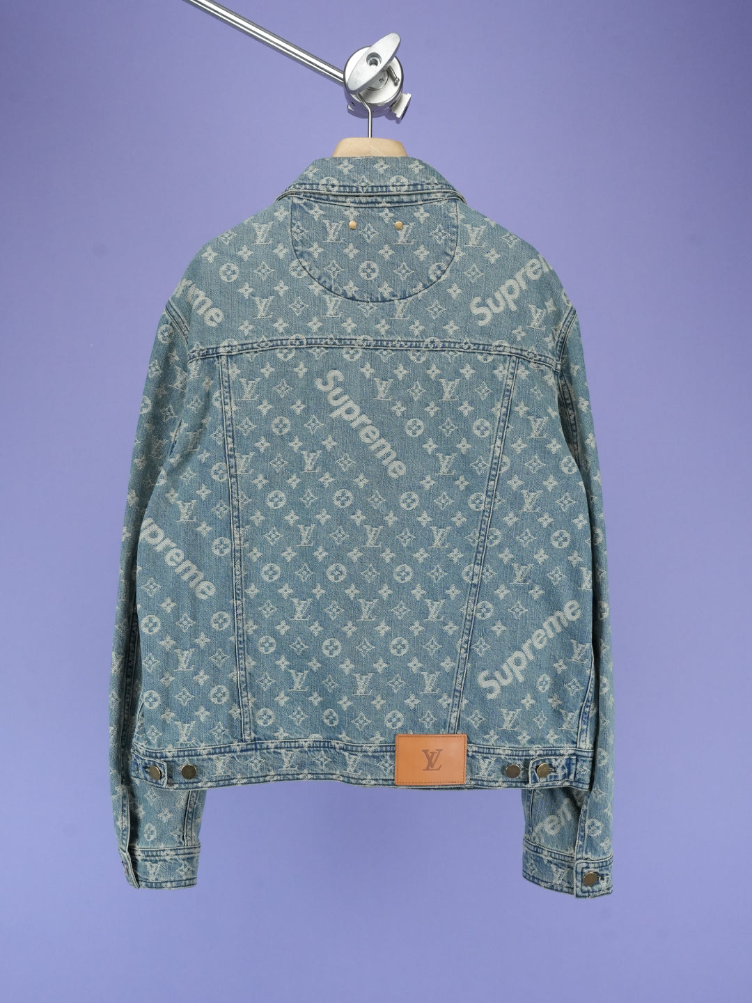 Louis Vuitton / Supreme Jacquard Denim Trucker Jacket Blue