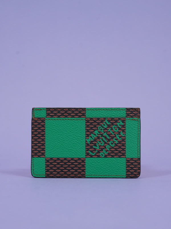 Louis Vuitton Porte Cartes Simple in Damier Pop Coated Canvas Green