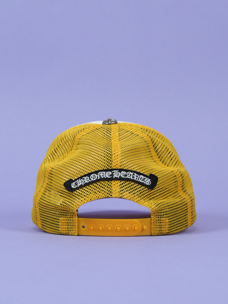 Chrome Hearts Triple Cross Hollywood Trucker Hat Yellow