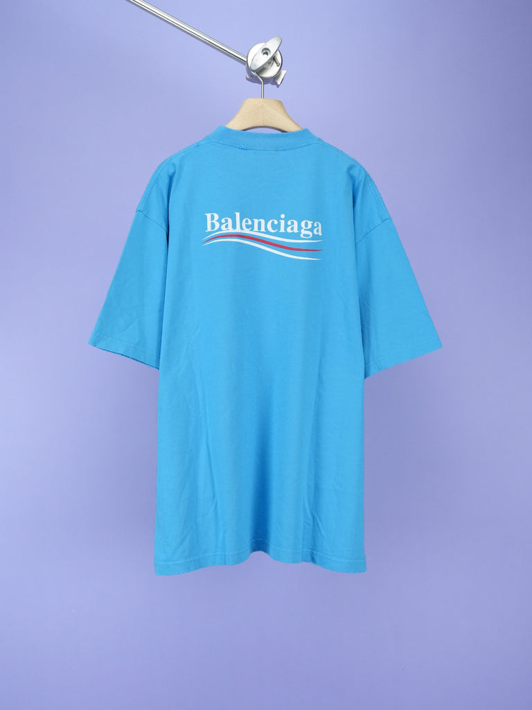 Balenciaga Political Campaign T-Shirt Blue