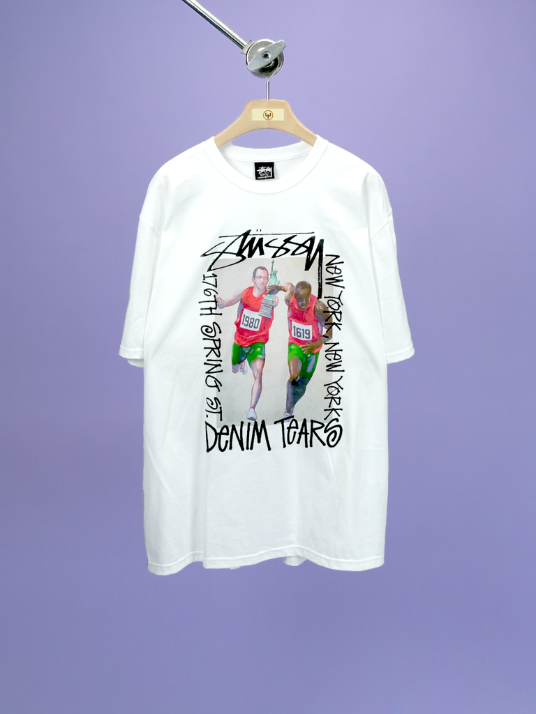 Stussy / Denim Tears Pass The Baton T-Shirt White