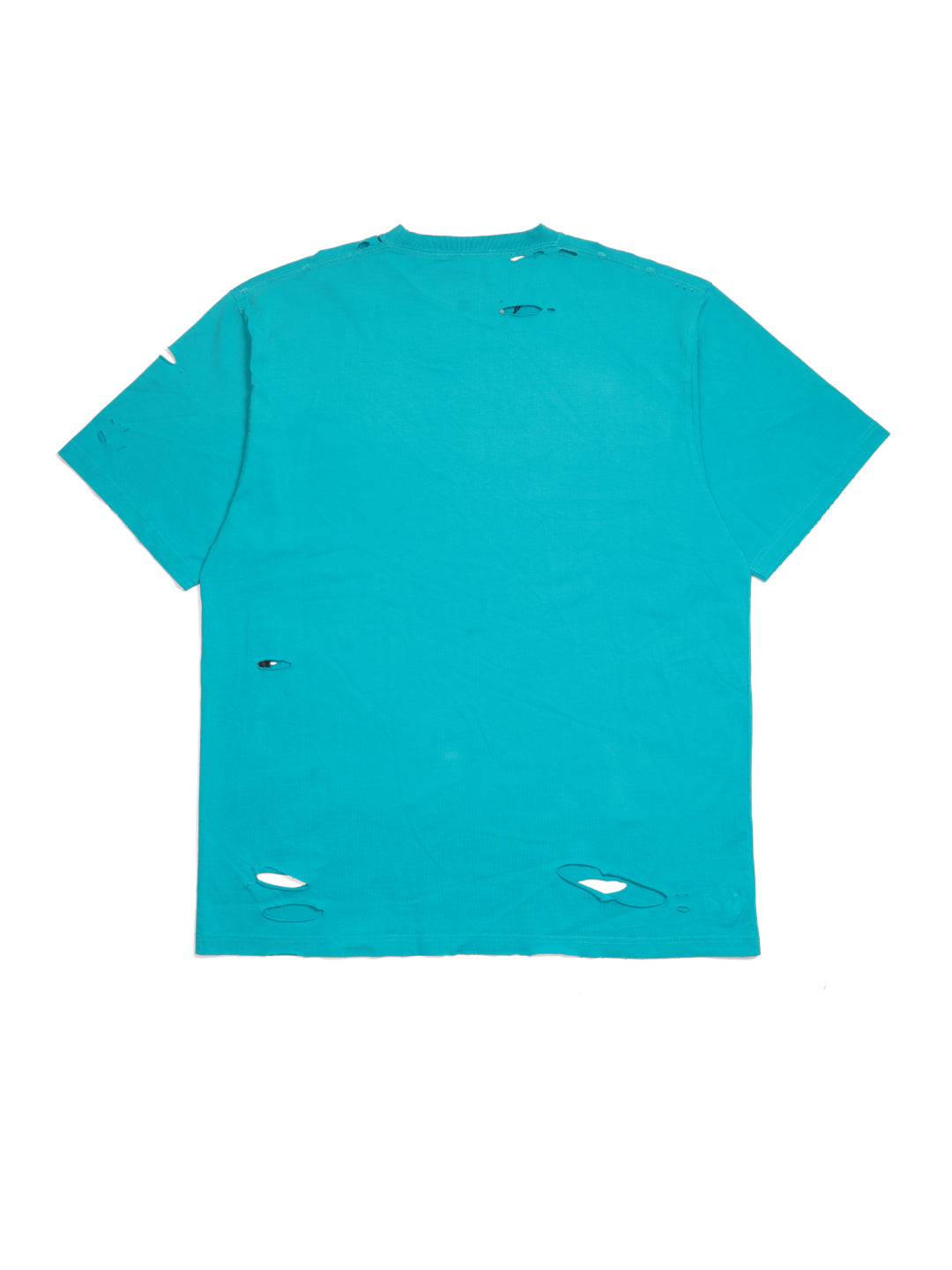 Balenciaga Caps Destroyed Flatground T-Shirt Blue