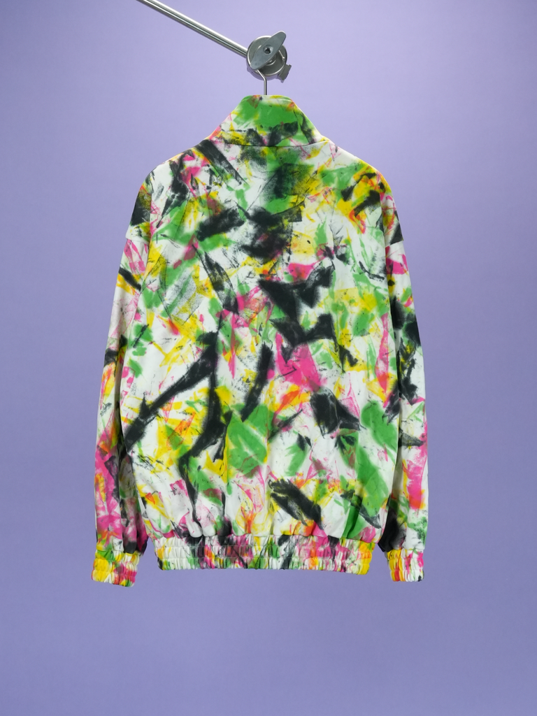 Celine Logo Print Tie Dyed Cotton Jersey Track Jacket