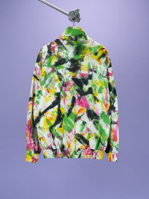 Celine Logo Print Tie Dyed Cotton Jersey Track Jacket