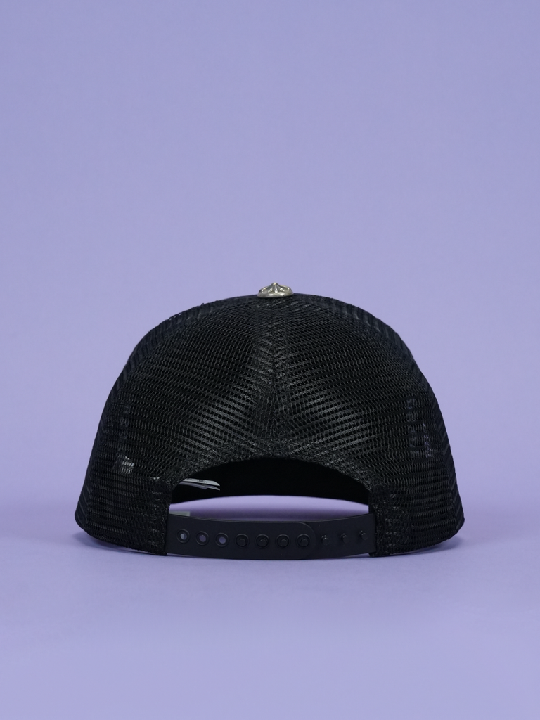 Chrome Hearts FUCK Hollywood Trucker Hat Black/Black