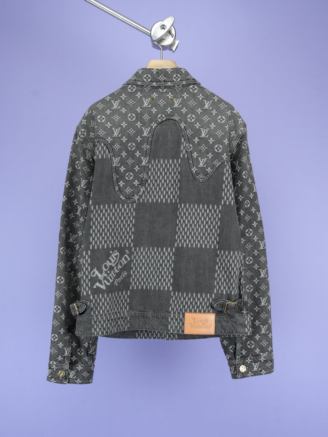 Louis Vuitton / Nigo Giant Damier Waves MNGM Denim Jacket Noir