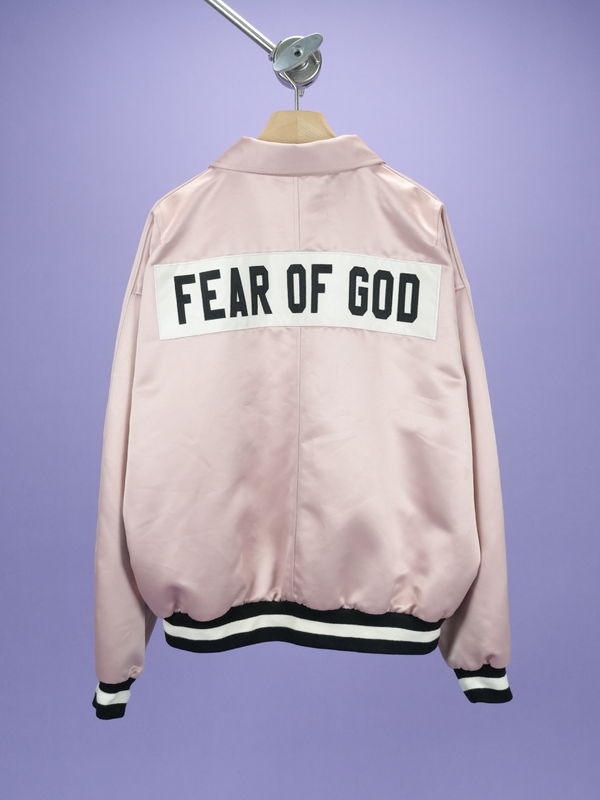 Fear of God Satin Baseball Coach Jacket Blush