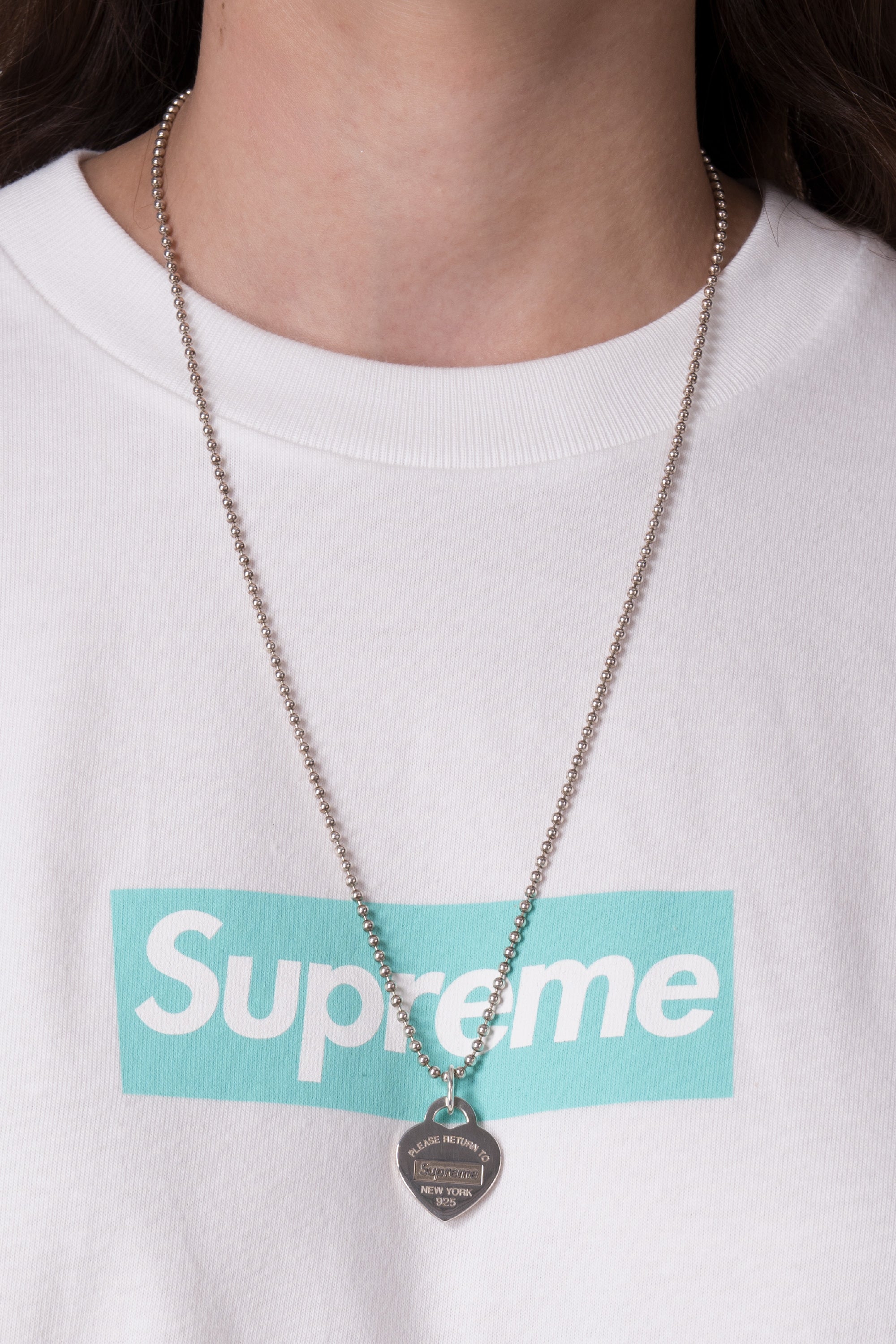 Supreme Tiffany Heart Tag Pendant