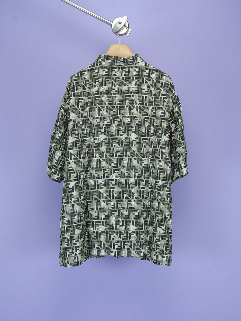 Fendi Camouflage FF Print Shirt Green