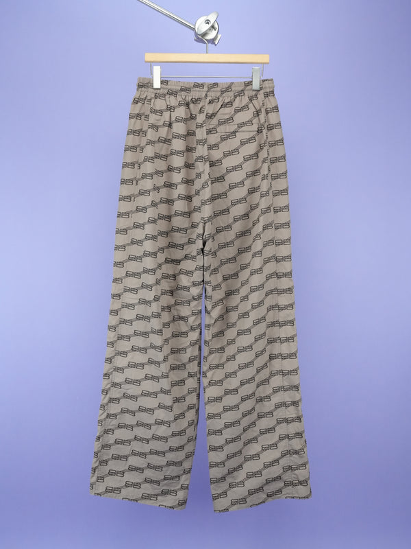 Balenciaga BB Monogram Wide-Leg Pants Brown