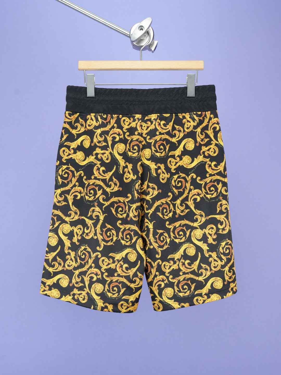 Versace Baroque Print Knee Length Shorts Black