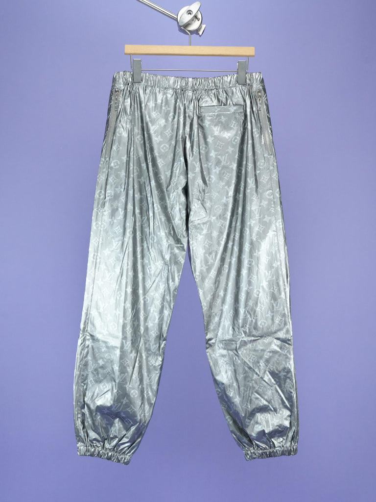 Louis Vuitton Metallic Monogram Lightweight Jogging Pants Silver