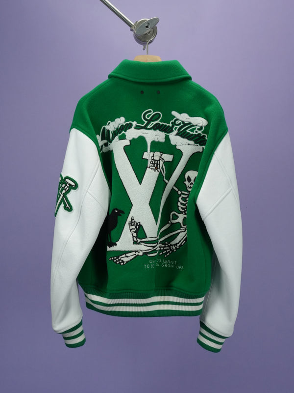 Louis Vuitton Varsity Leather Jacket Green