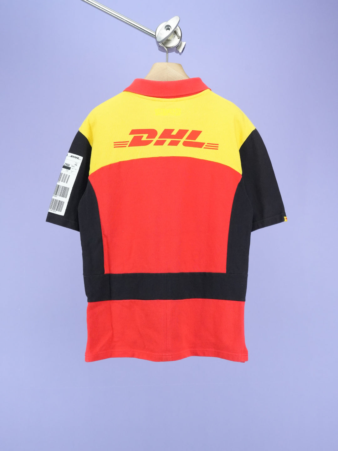 Vetement / DHL Appliquéd Cotton Piqué Polo Shirt Yellow