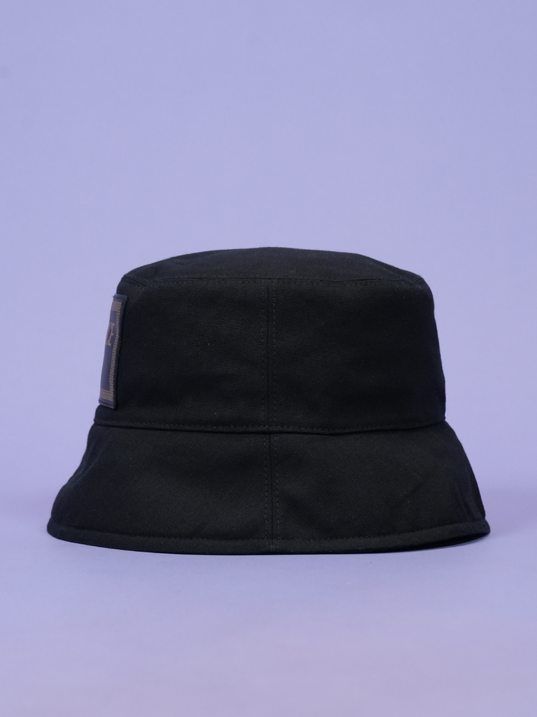 Fendi / Versace Canvas Logo Bucket Hat	Black