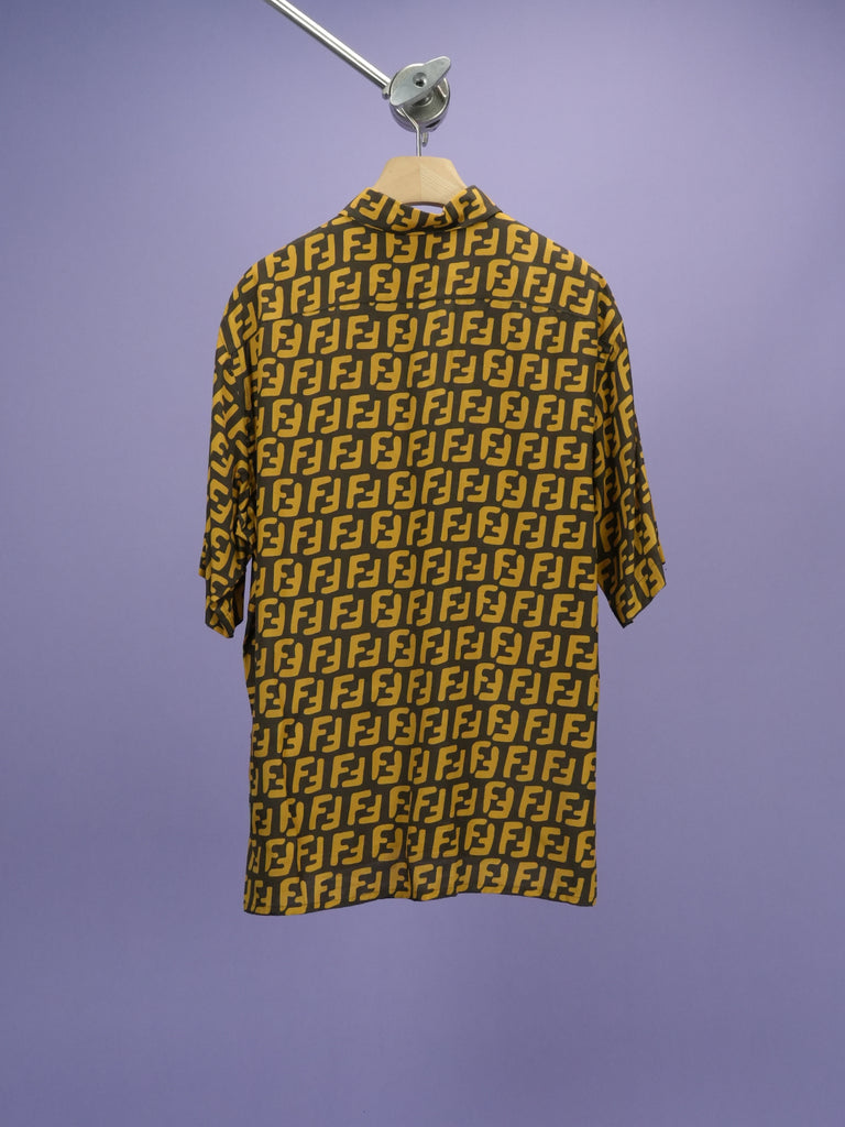 Fendi Zucca FF Logo Printed Shirt Brown