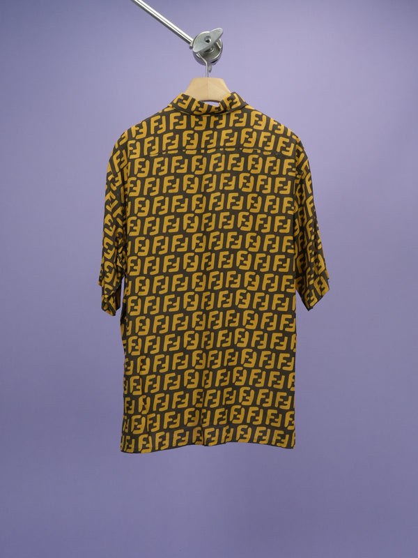 Fendi Zucca FF Logo Printed Shirt Brown