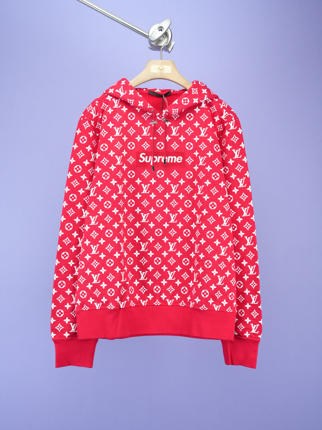 Louis Vuitton Supreme Box Logo Hooded Sweatshirt Red